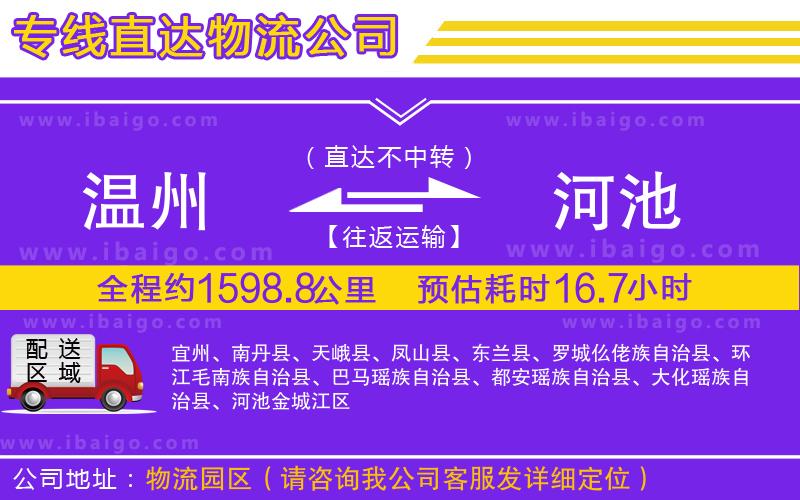 溫州到河池物流專線