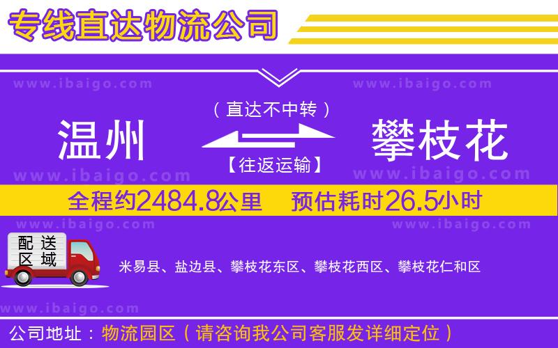 溫州到攀枝花物流專(zhuān)線